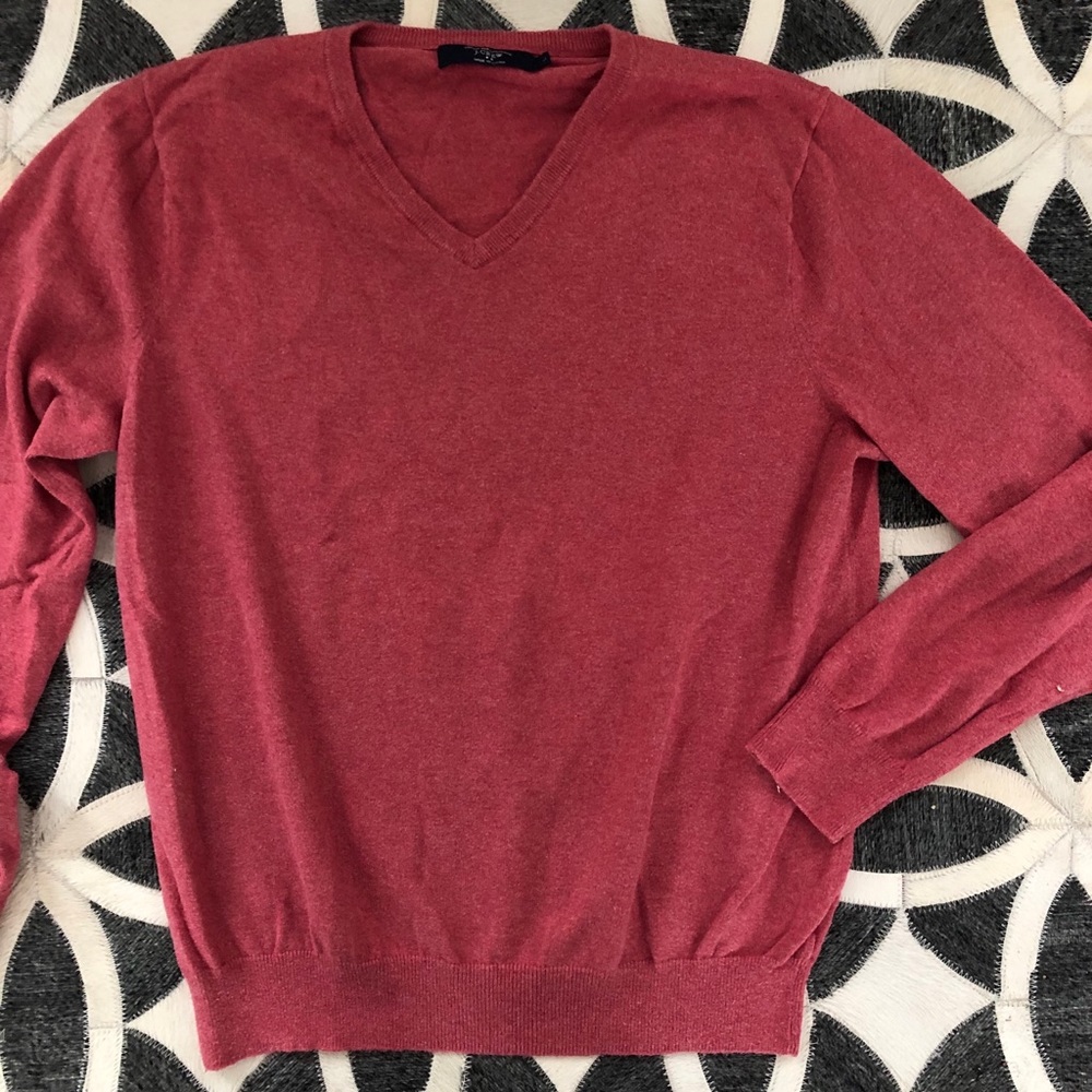 J. CREW cotton cashmere V neck SWEATER